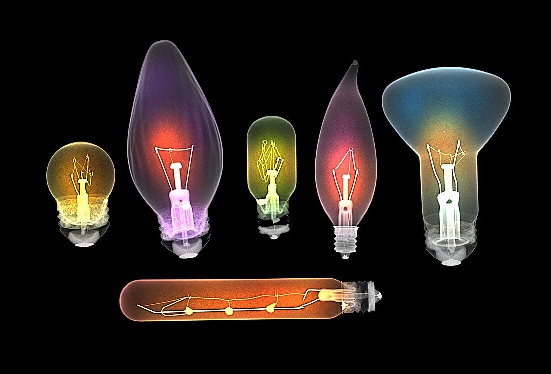 Assorted light bulbs,X-ray
