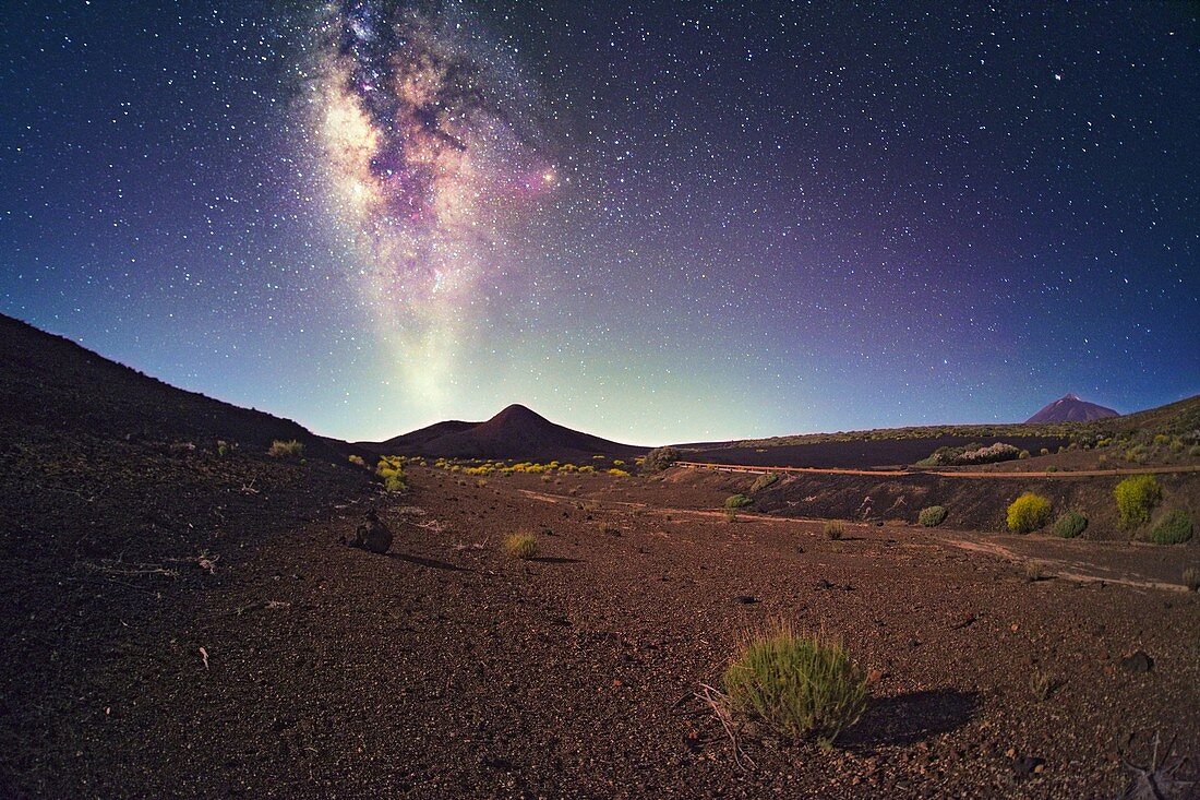 Milky Way and Tenerife volcanoes