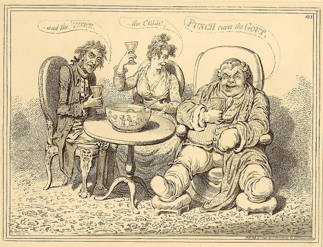 Gout,18th century caricature