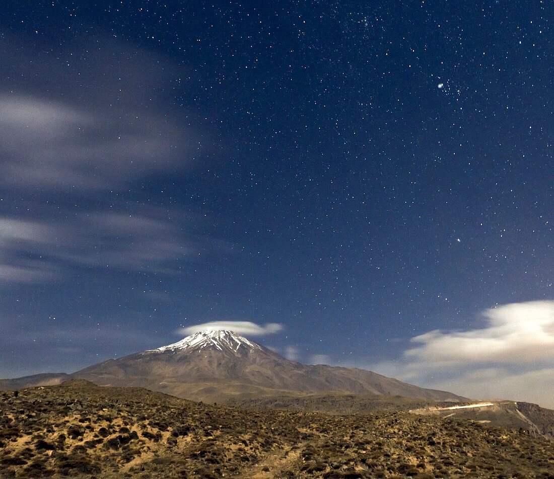 Moonlit night at Mount Damavand,Iran