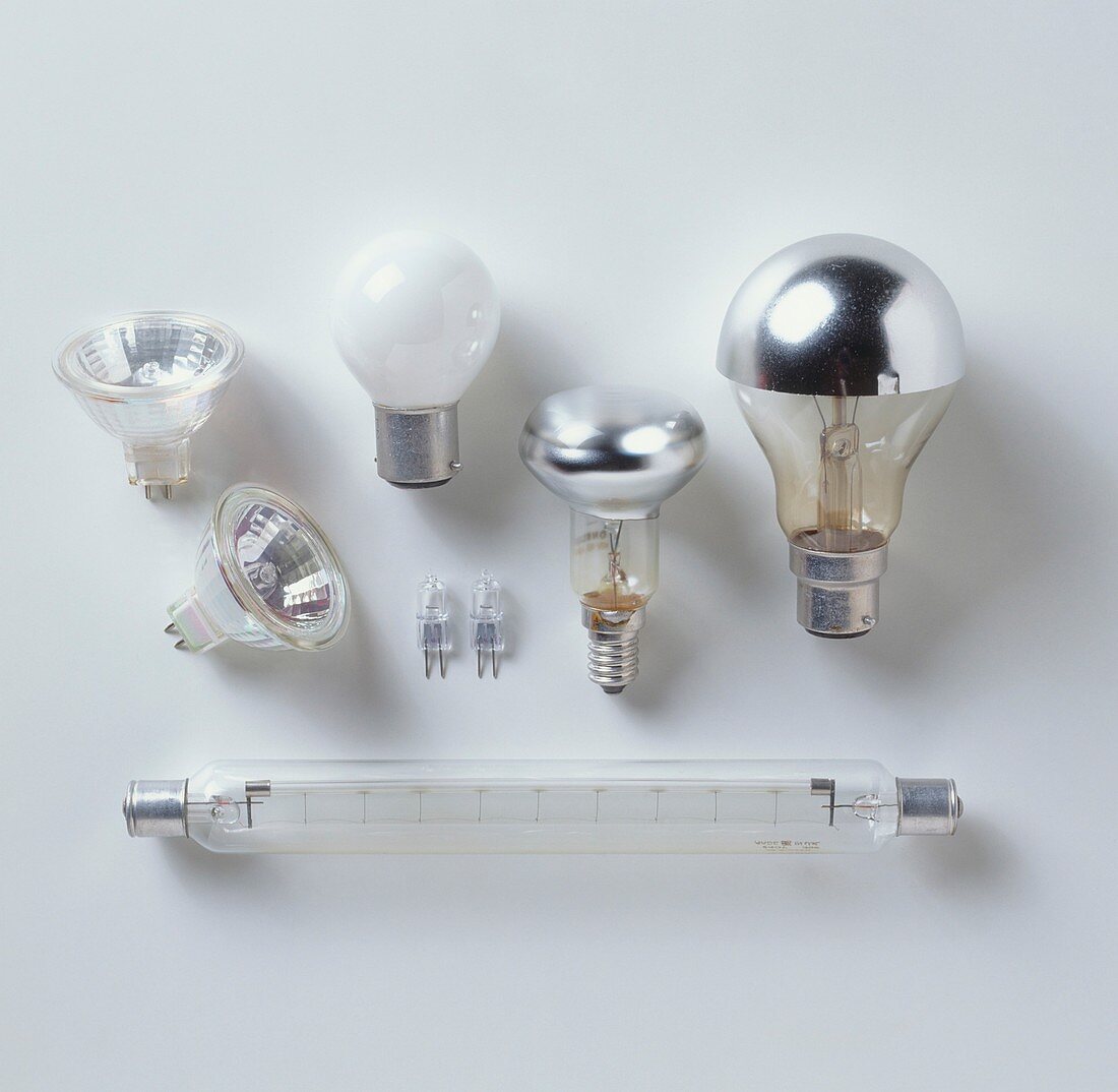 Collection of modern of light bulbs