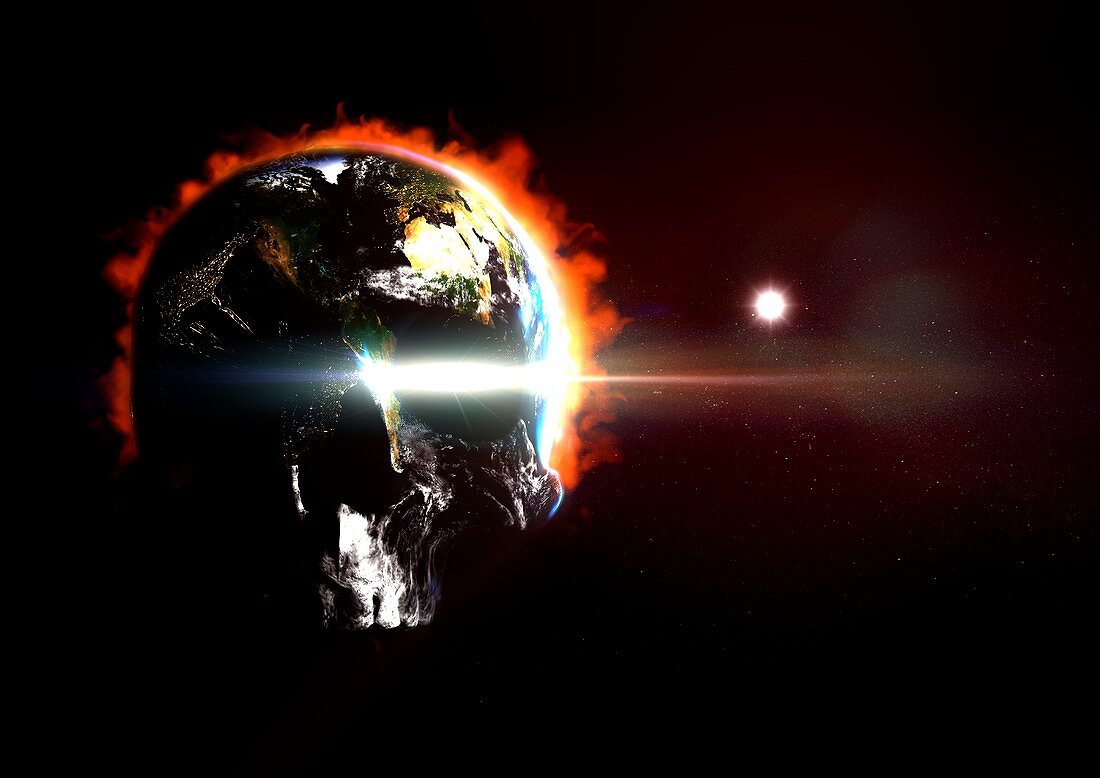Global destruction,conceptual image
