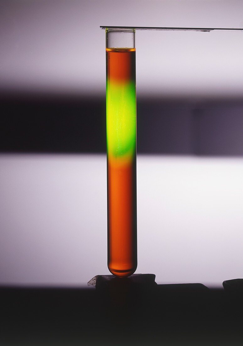 Test tube,sodium fluorescein
