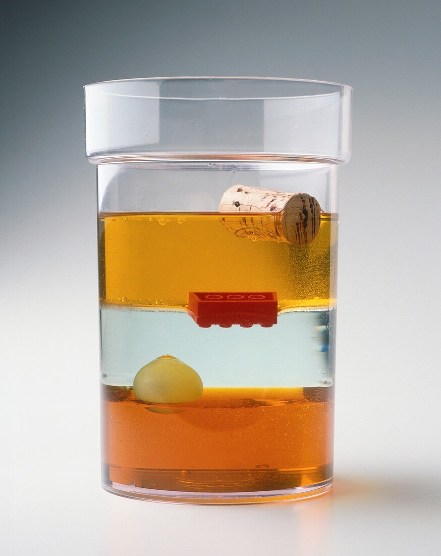 Glass containing layers of fluid