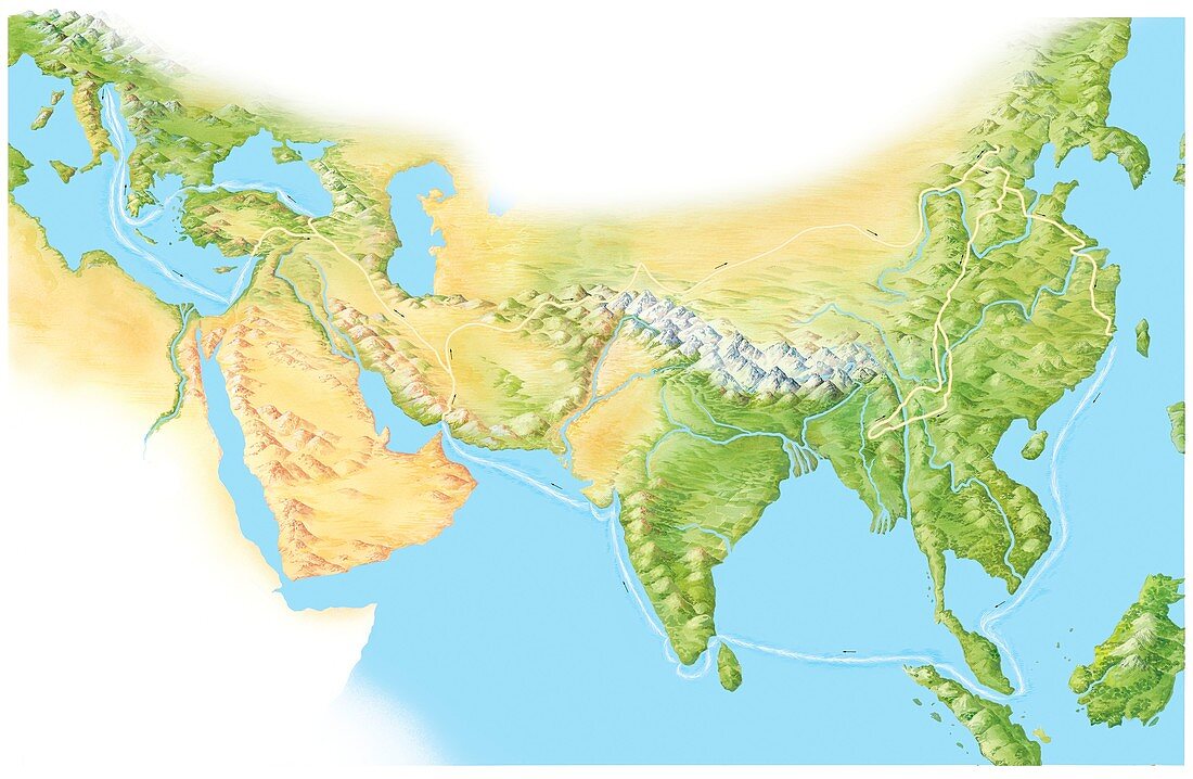 Marco Polo's route,13th century