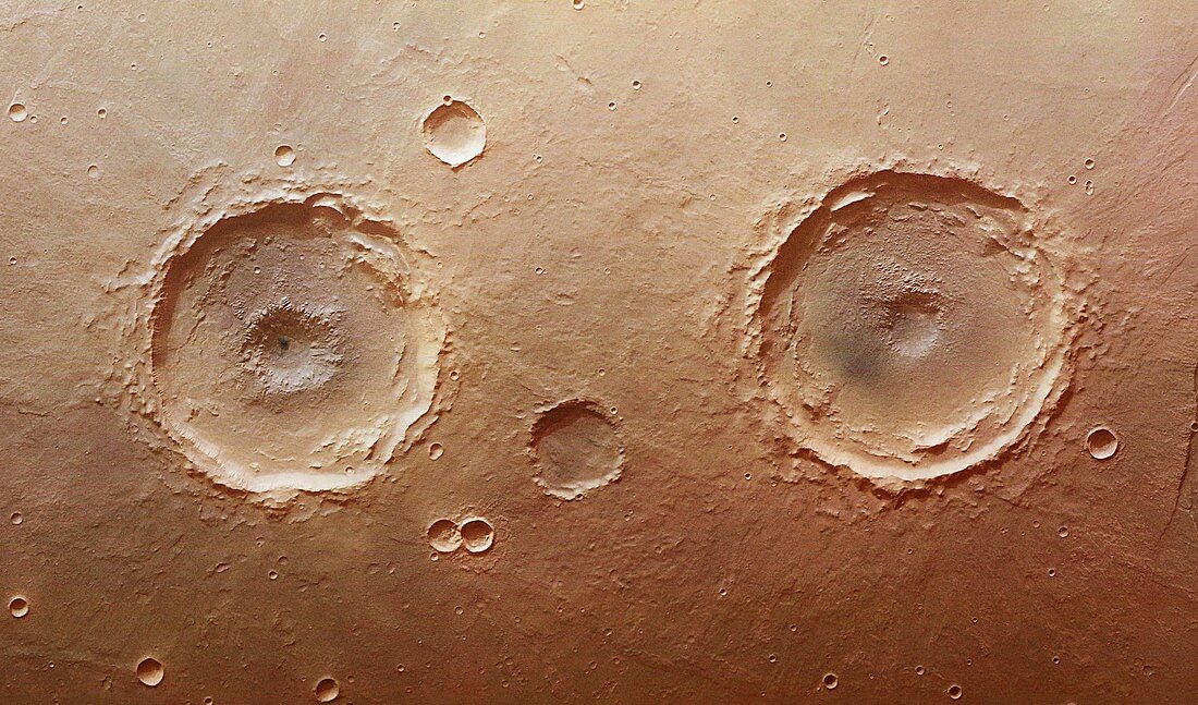 Twin craters,Mars,satellite image