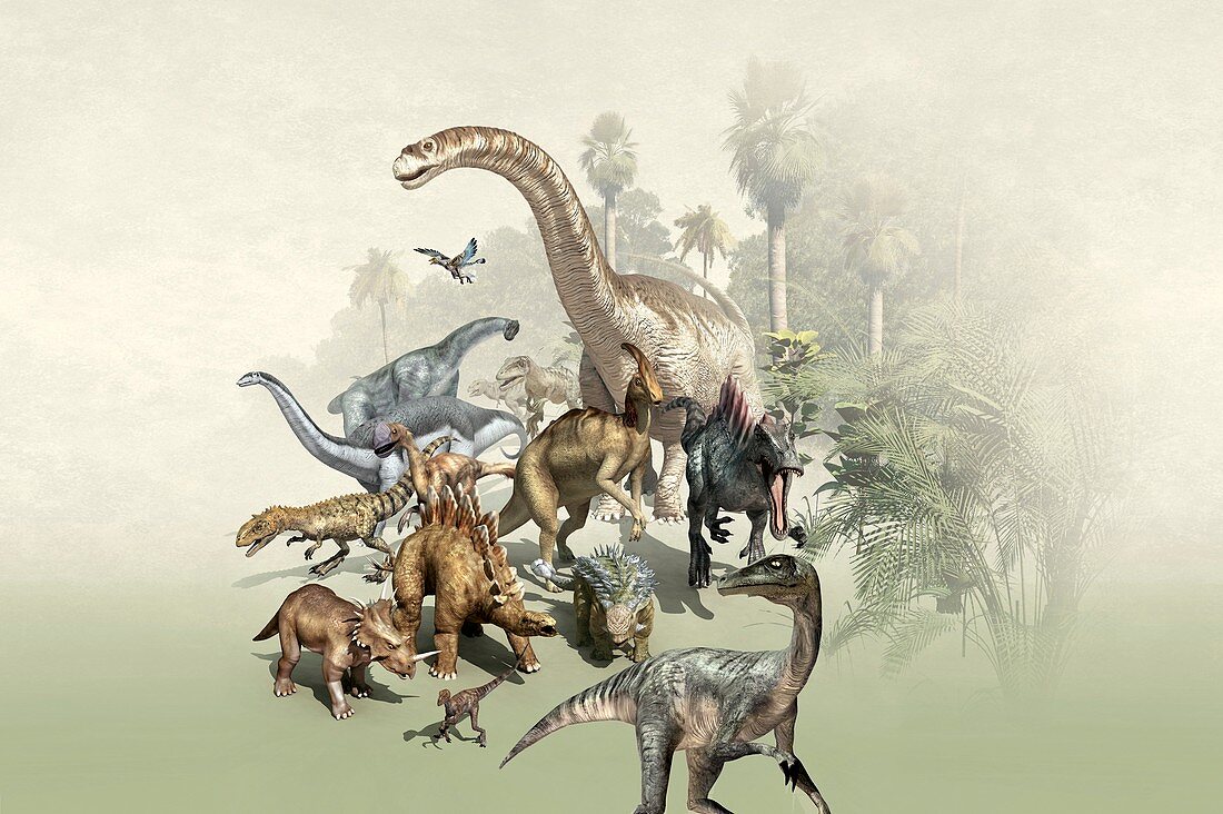 Group of dinosaurs,artwork