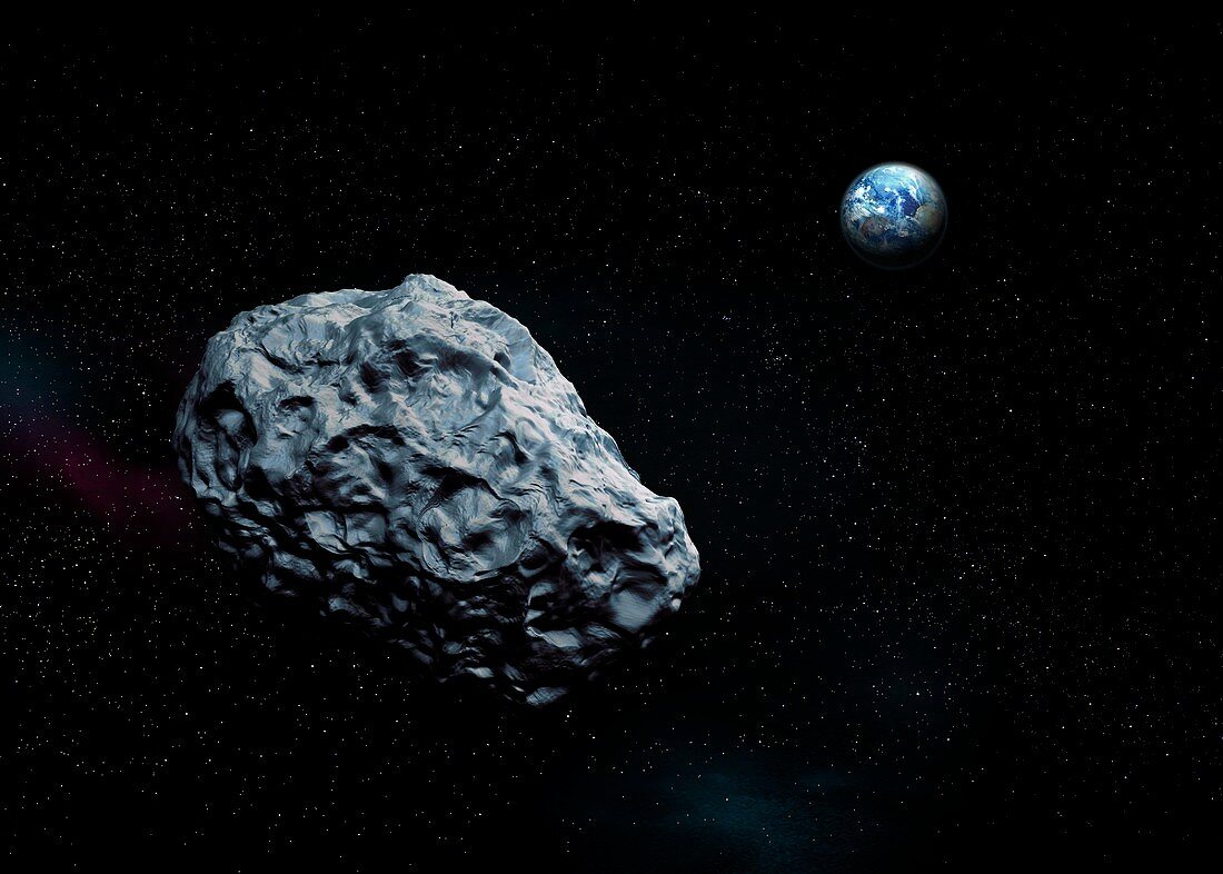 Asteroid approaching Earth,artwork