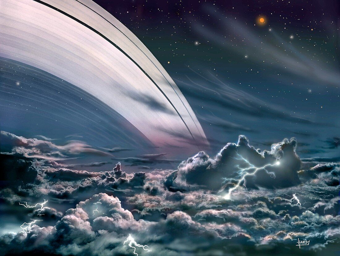 Gas giant planet's rings,artwork