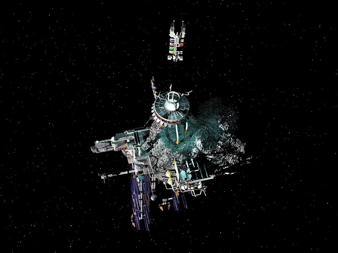 Asteroid mining outpost,artwork