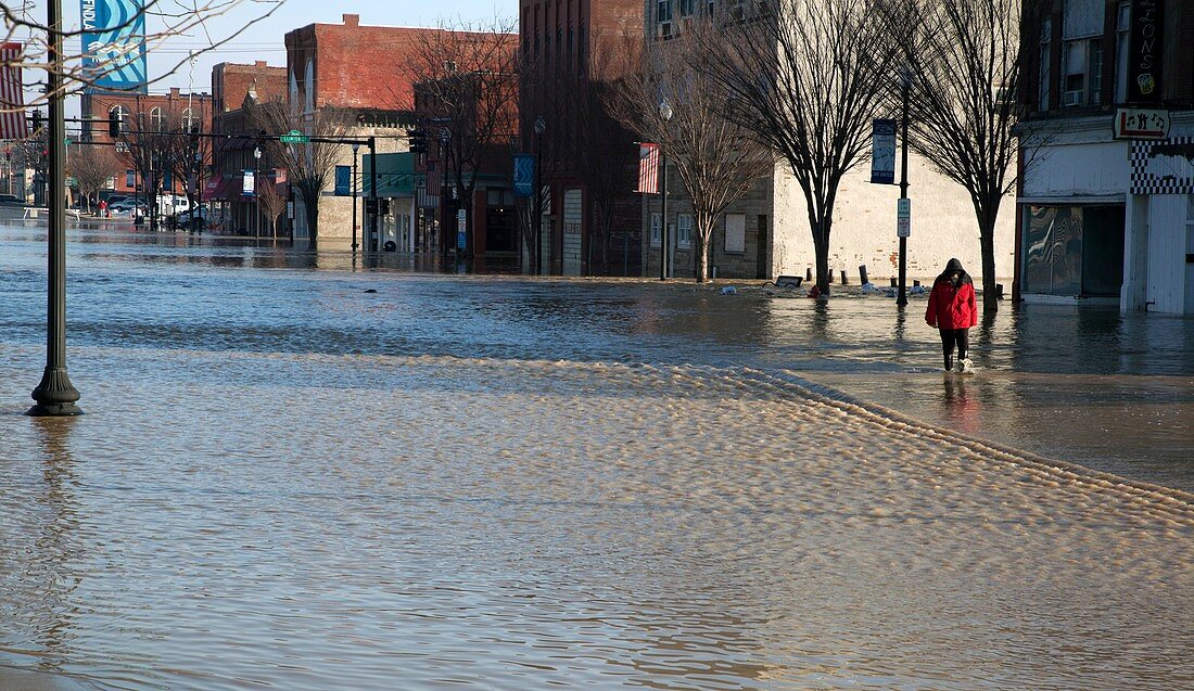 Flooded street,Ohio,USA