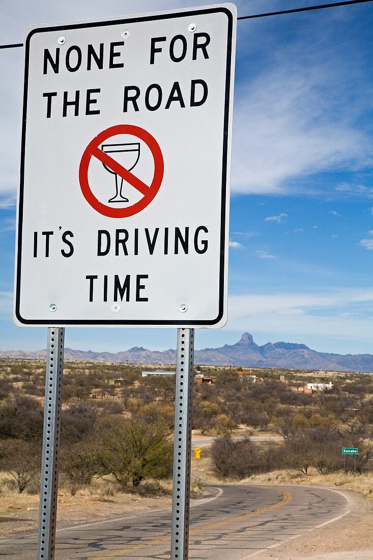 Drink-driving warning sign
