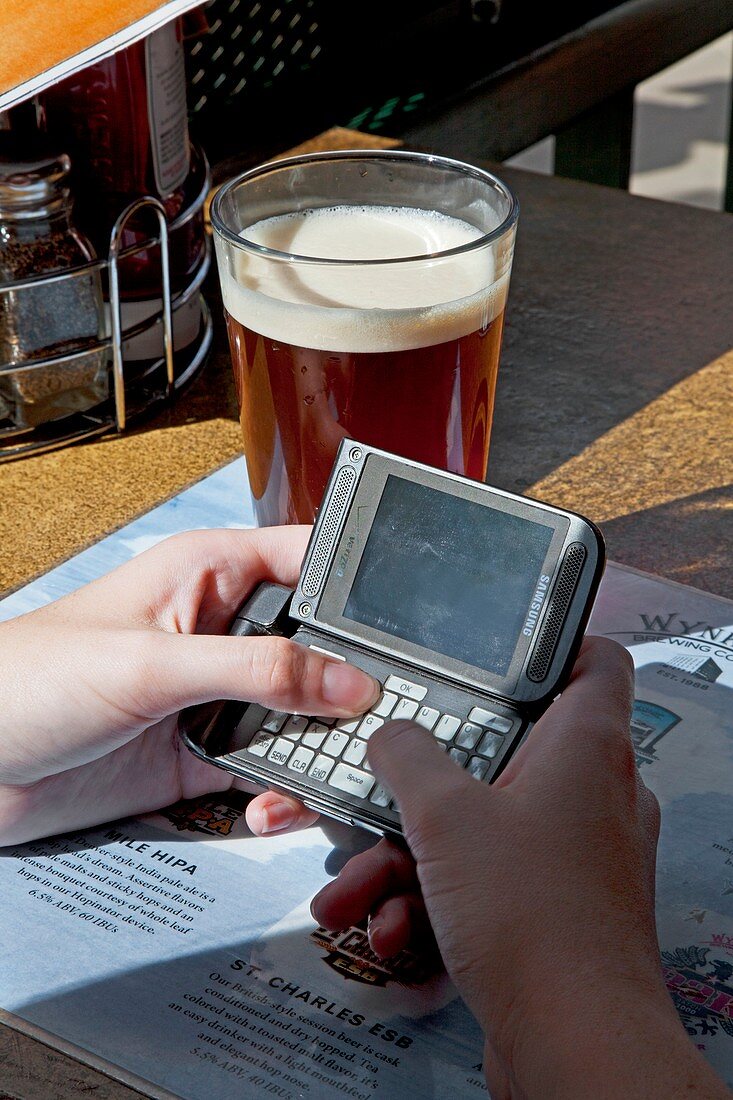 Texting at a bar