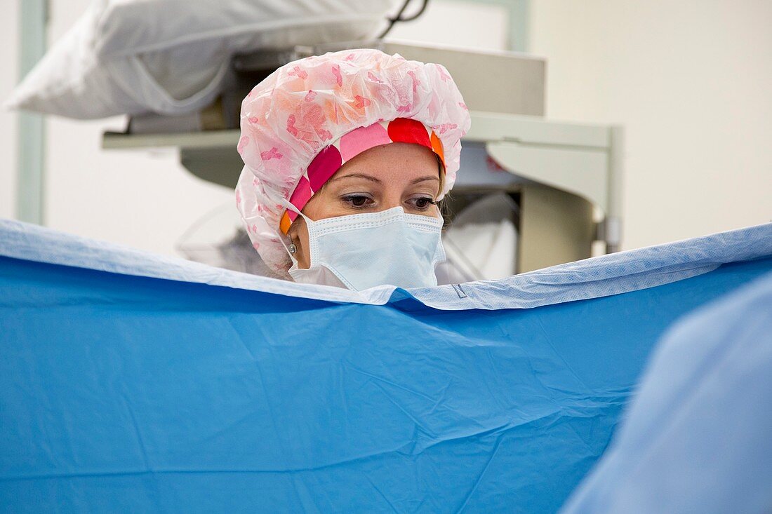 Anaesthetist watching an operation