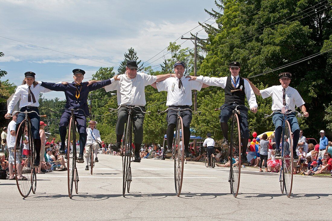 Antique bicycles,summer parade