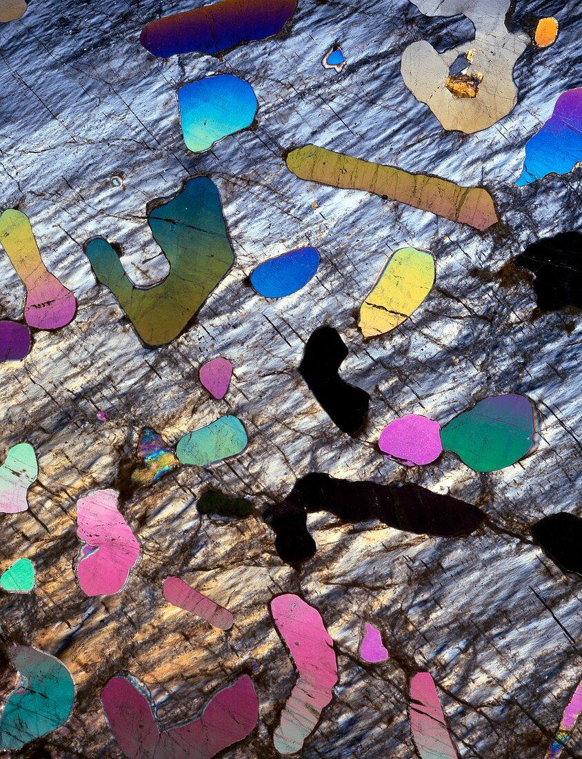 Graphic granite in thin section