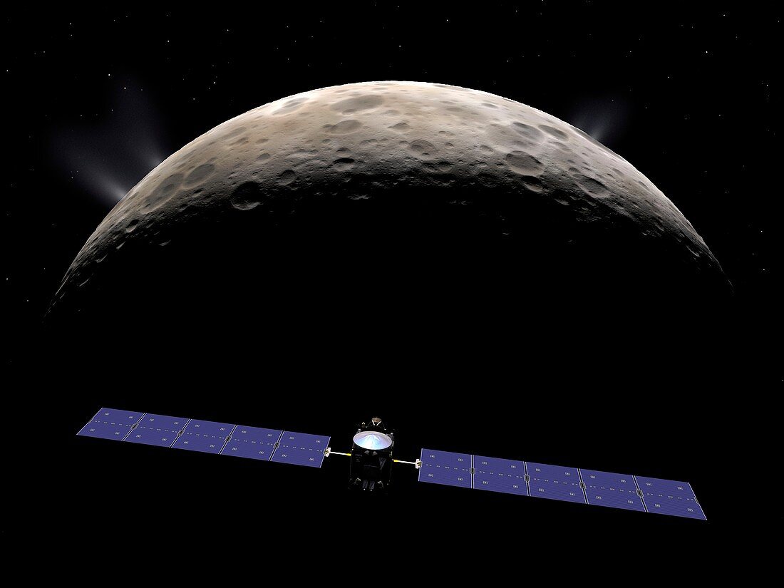 Dawn spacecraft at Ceres,artwork