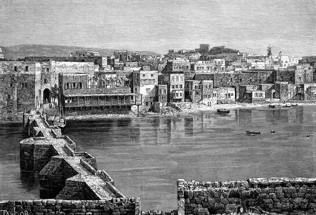 Sidon,Lebanon,19th century artwork