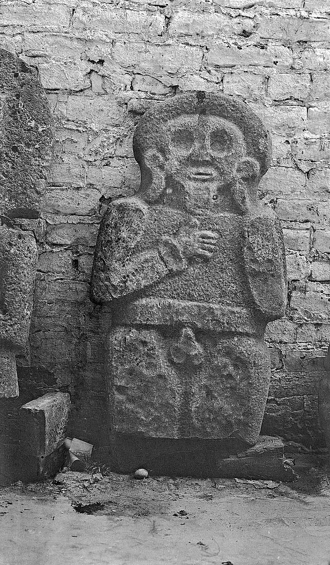Mayan carved statue,1910s
