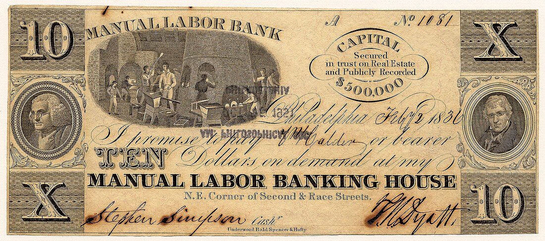 Manual Labor Bank note,1836