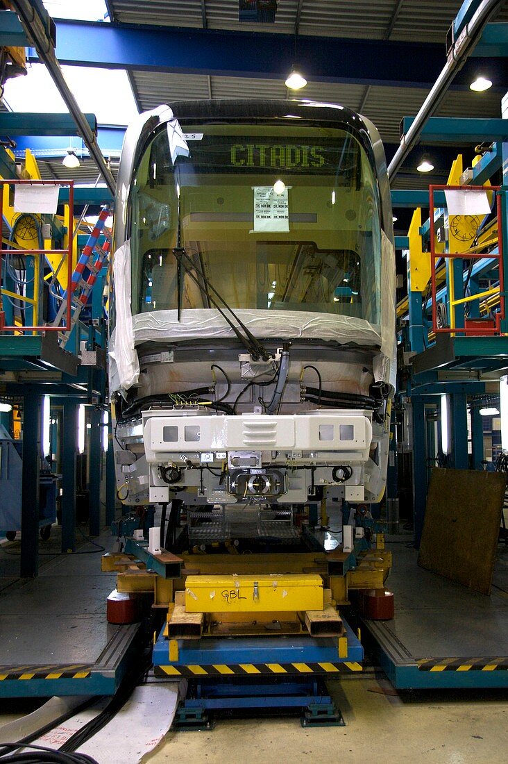 Citadis tram on its assembly line
