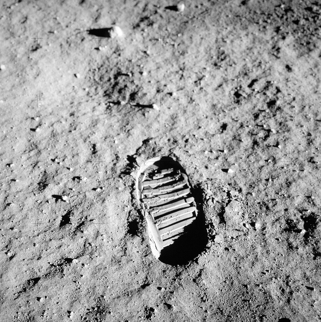 Apollo 11 bootprint on Moon,1969