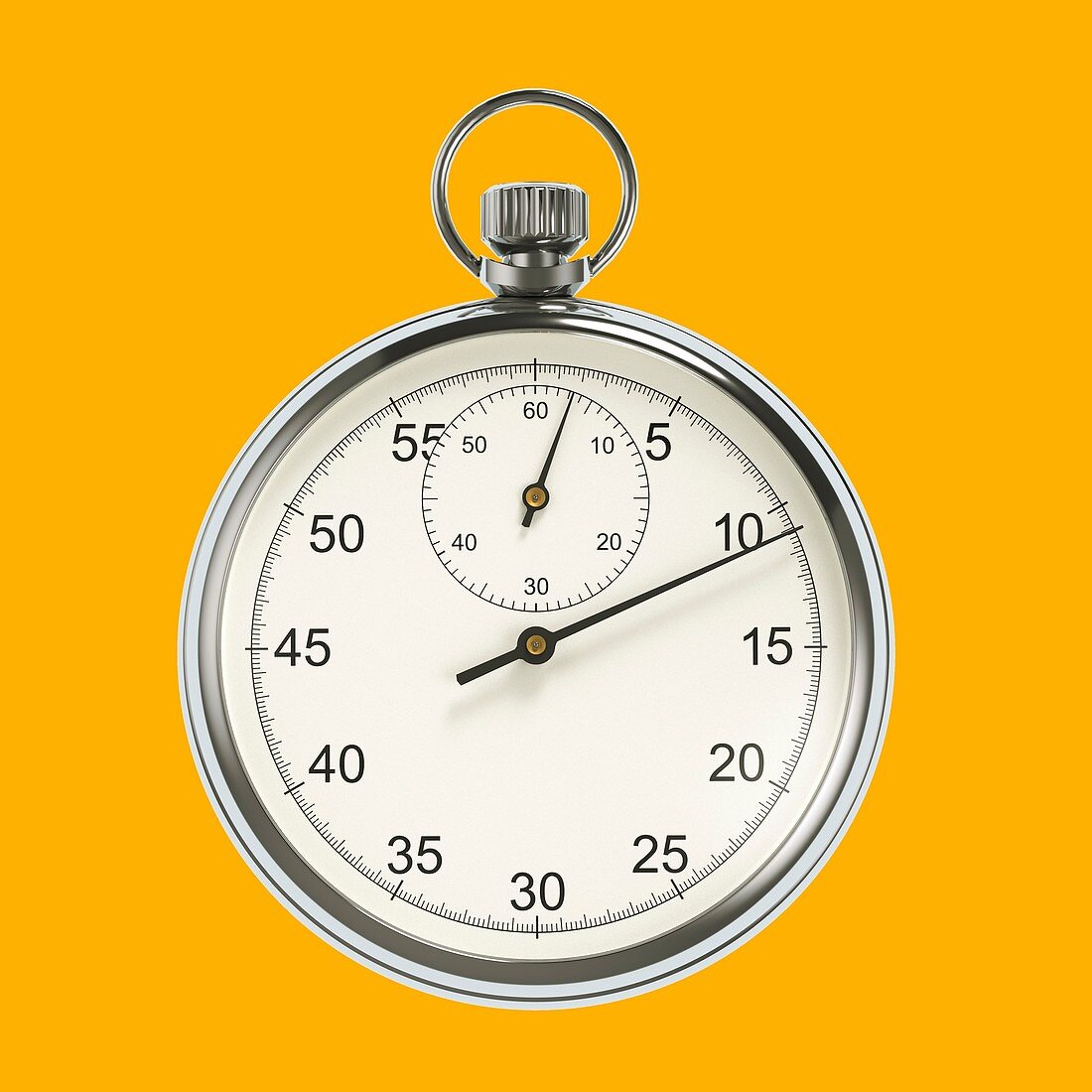 Stopwatch on Yellow Background