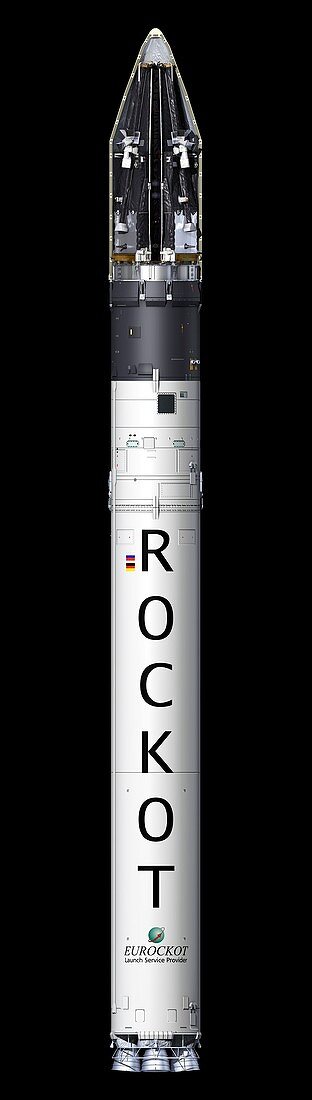 Rockot launcher with satellites,artwork