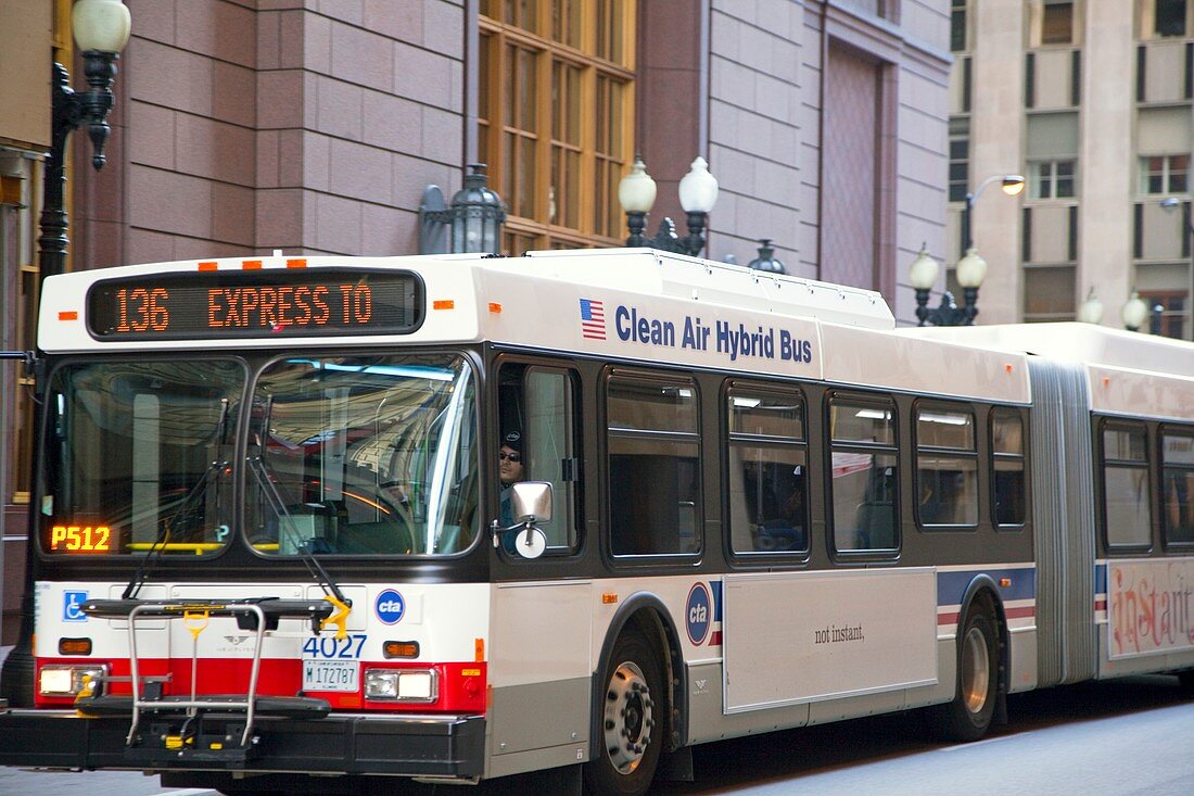 Hybrid bus,Chicago,USA