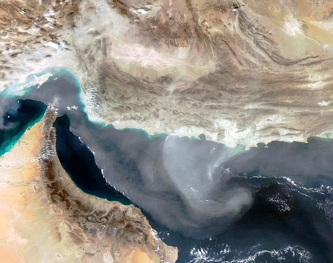 Dust storm over Iran,satellite image