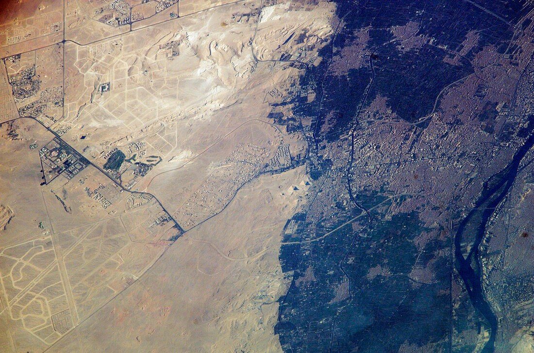 Giza Plateau and Cairo,ISS image