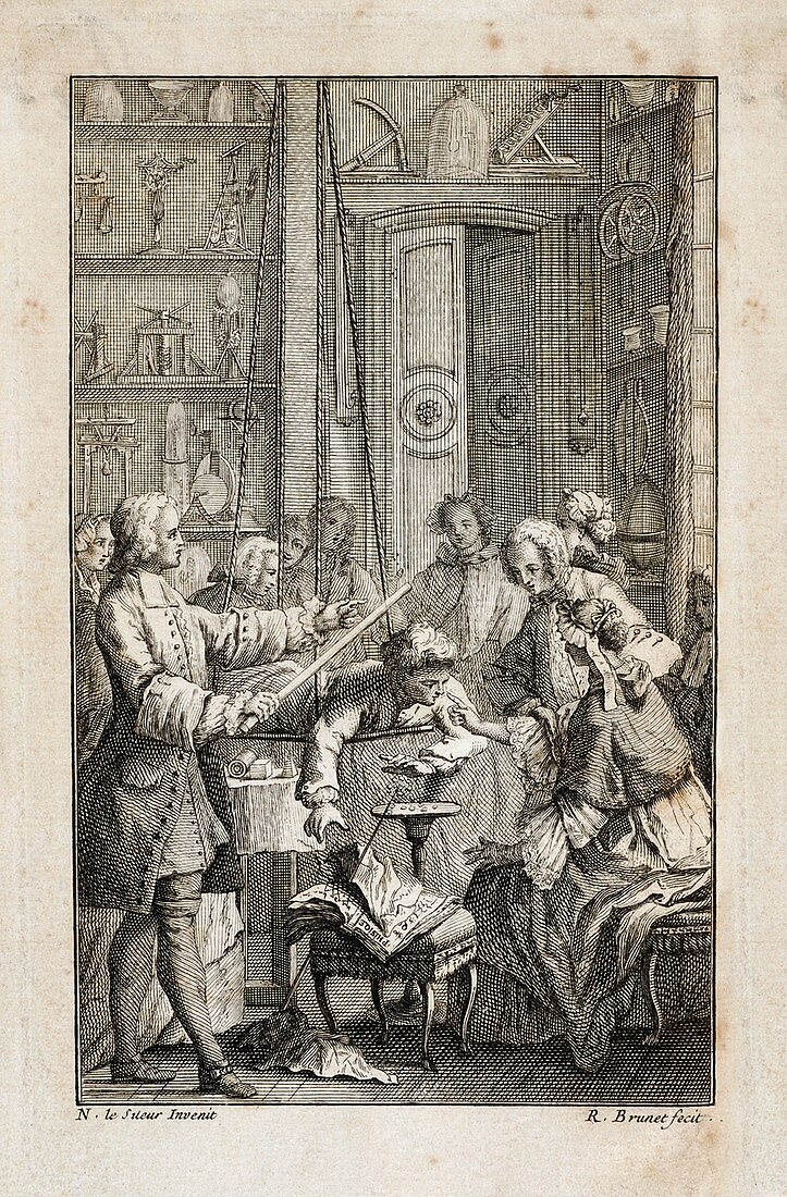 Static electricity experiment,1746