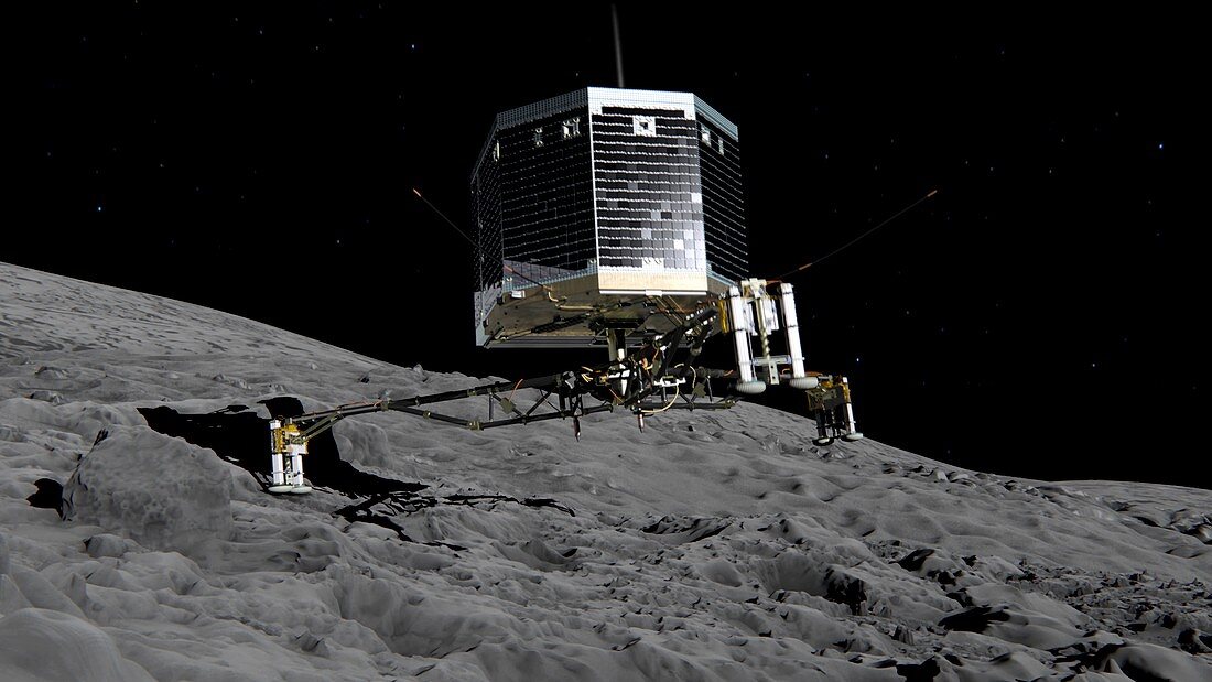 Philae landing on comet,artwork
