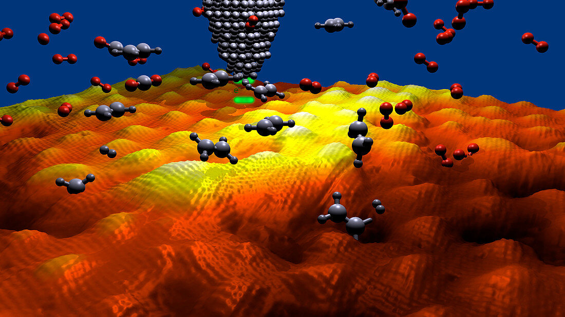 Nanomolecules on graphene,artwork