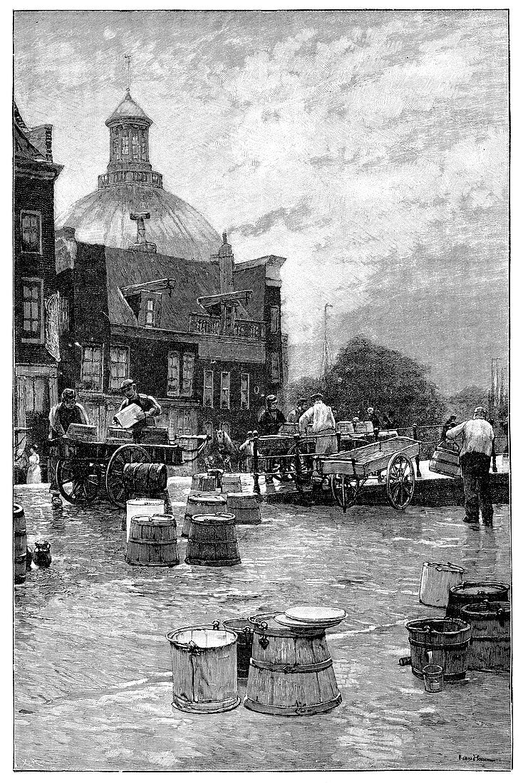 Amsterdam milk market,19th century