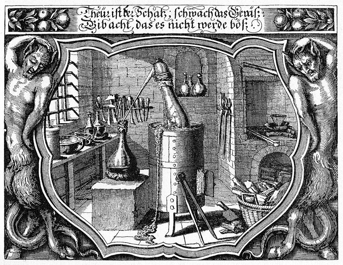 17th Century alchemist's laboratory