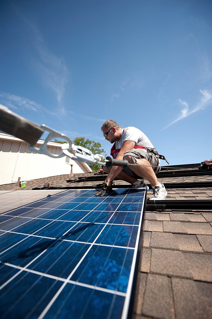 Domestic solar panel installation