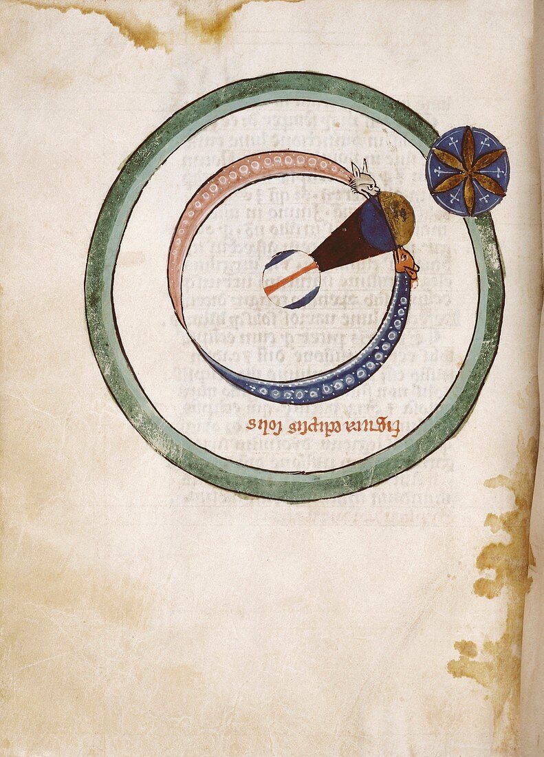 Medieval depiction of a solar eclipse