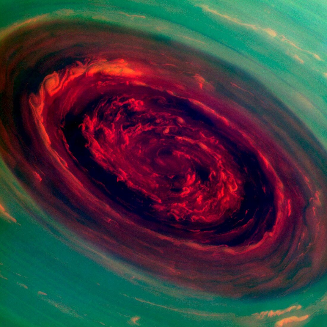 Saturn's north polar storm,Cassini image