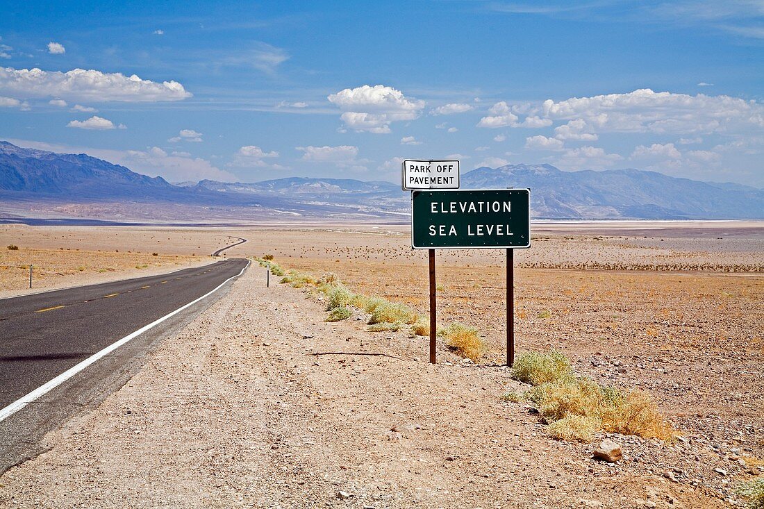 Sea level in Death Valley National Park