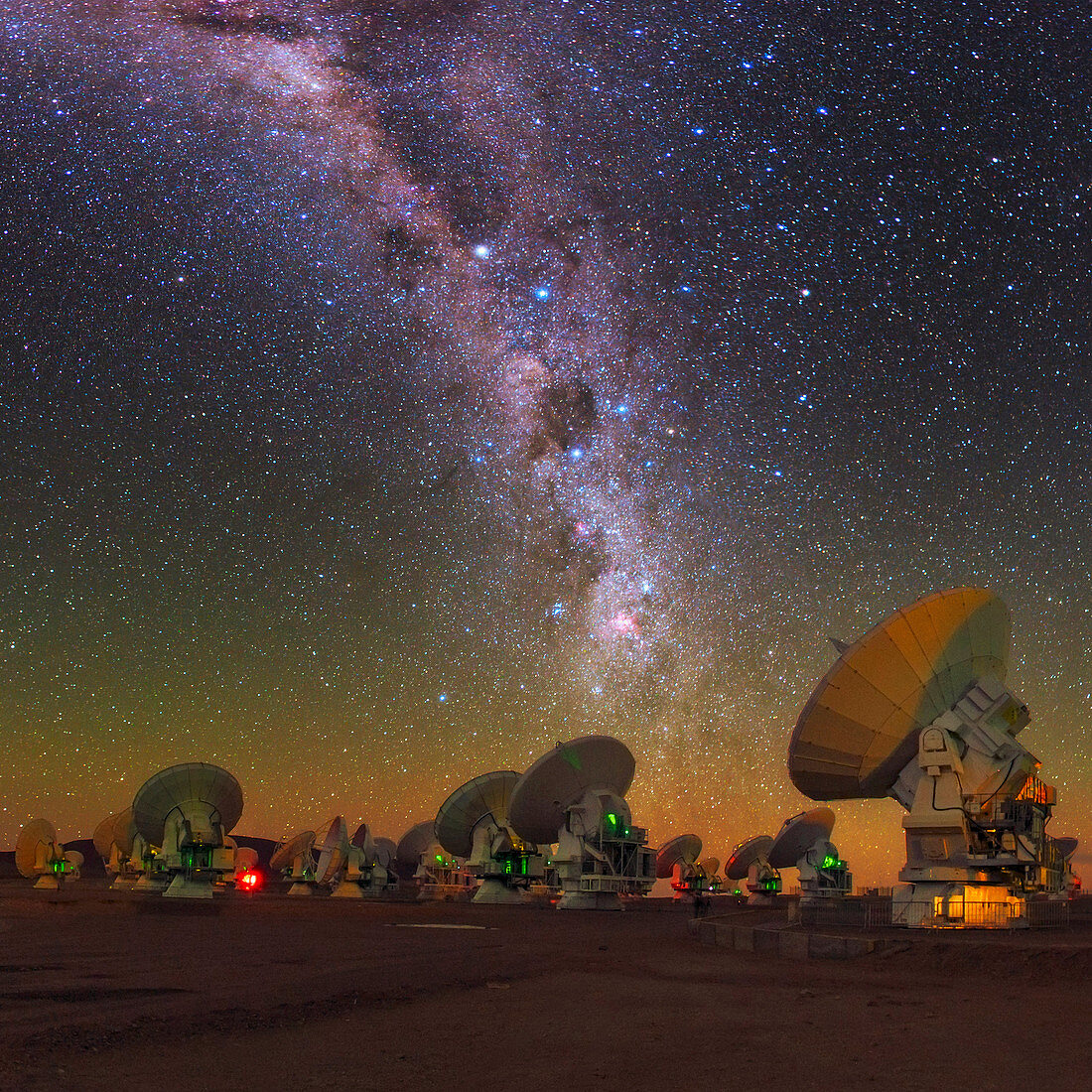 Sky above ALMA radio telescope,Chile