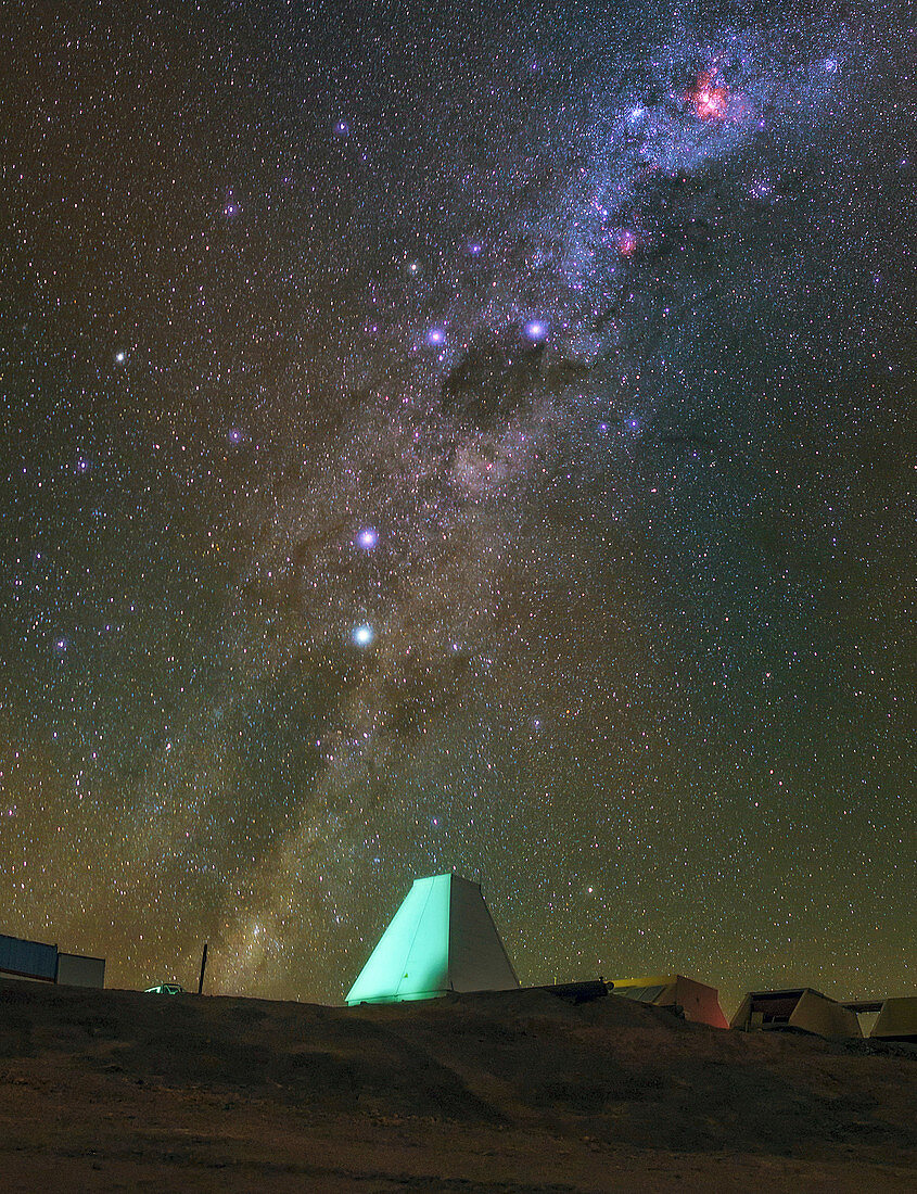 Milky Way and observatory,Chile