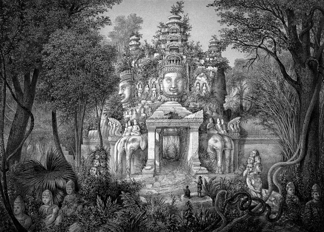 Angkor temple,Cambodia,illustration