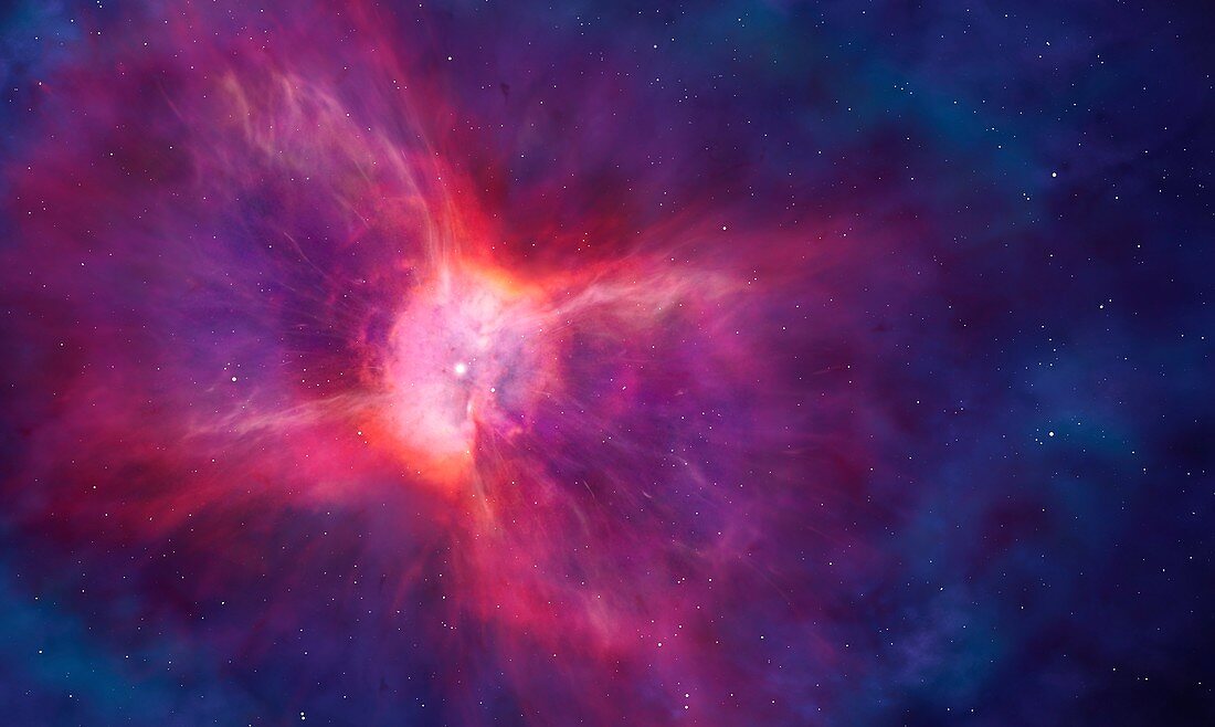 Artwork of a bipolar planetary nebula