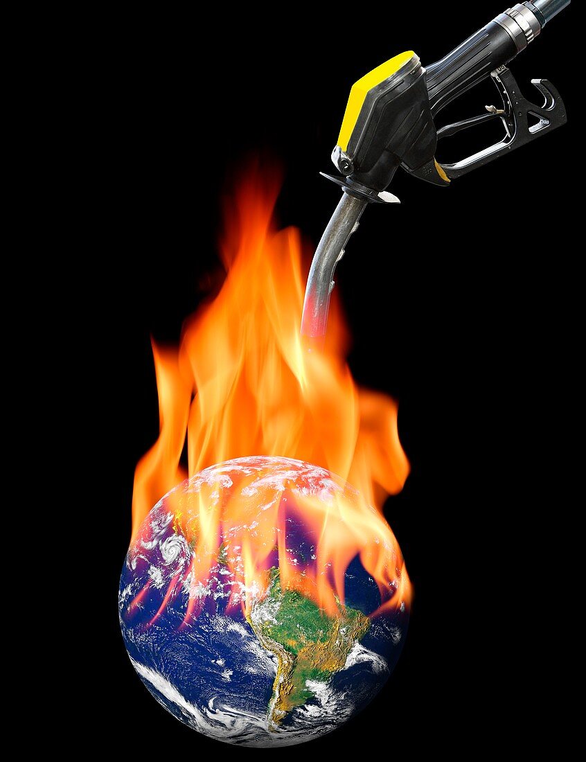 Fuelling global warming,conceptual image