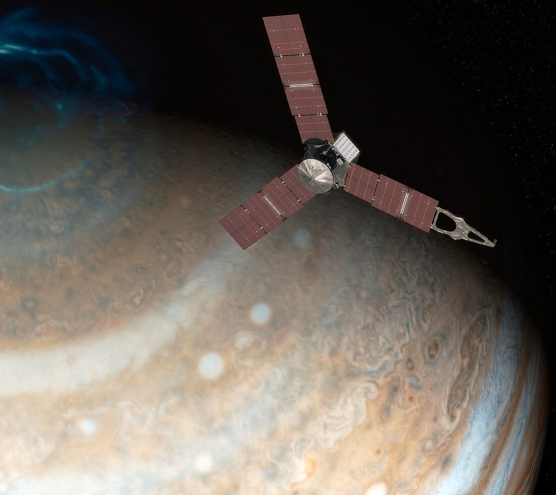 Juno spacecraft at Jupiter,illustration