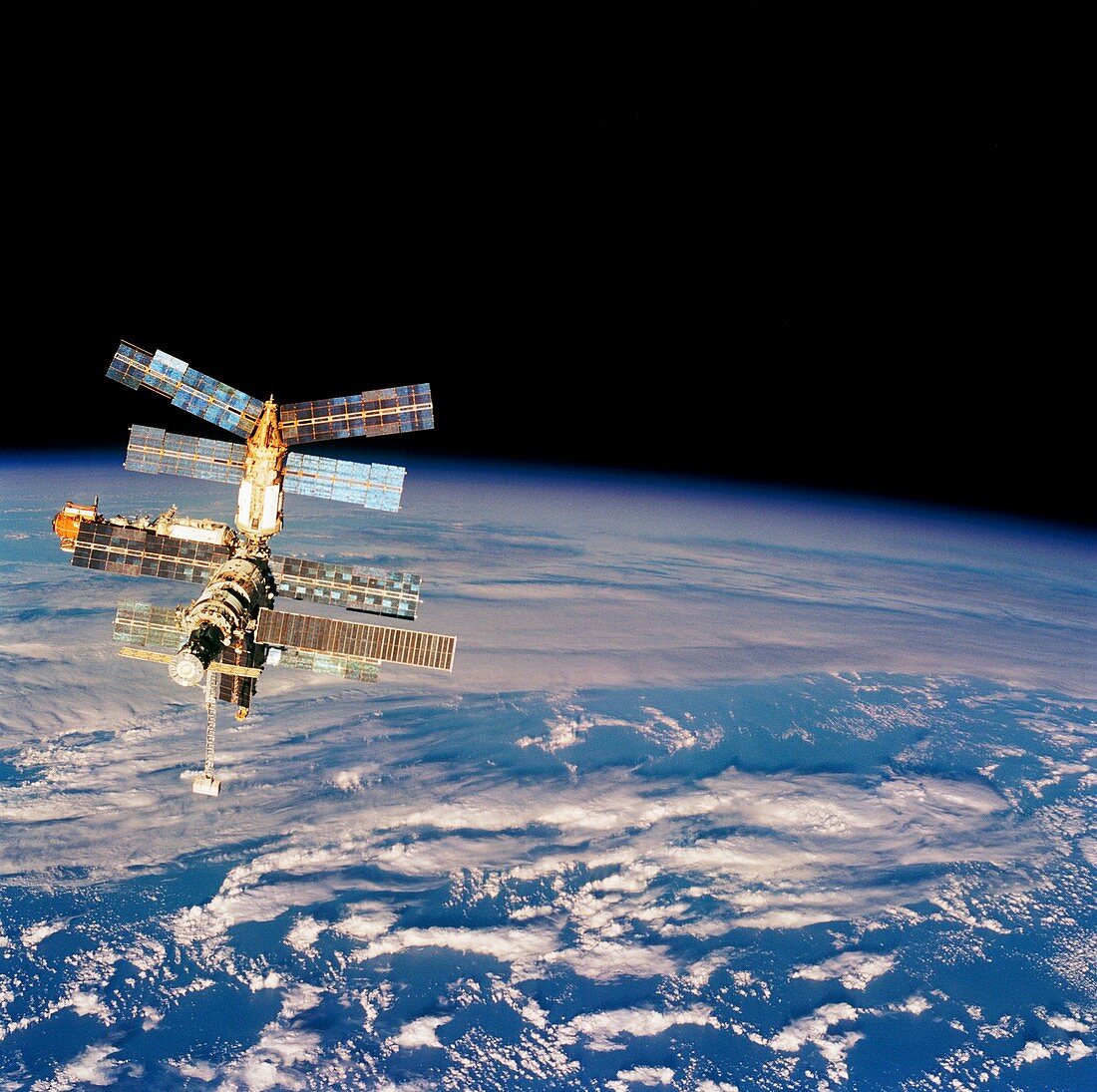 Mir Space Station from Space Shuttle