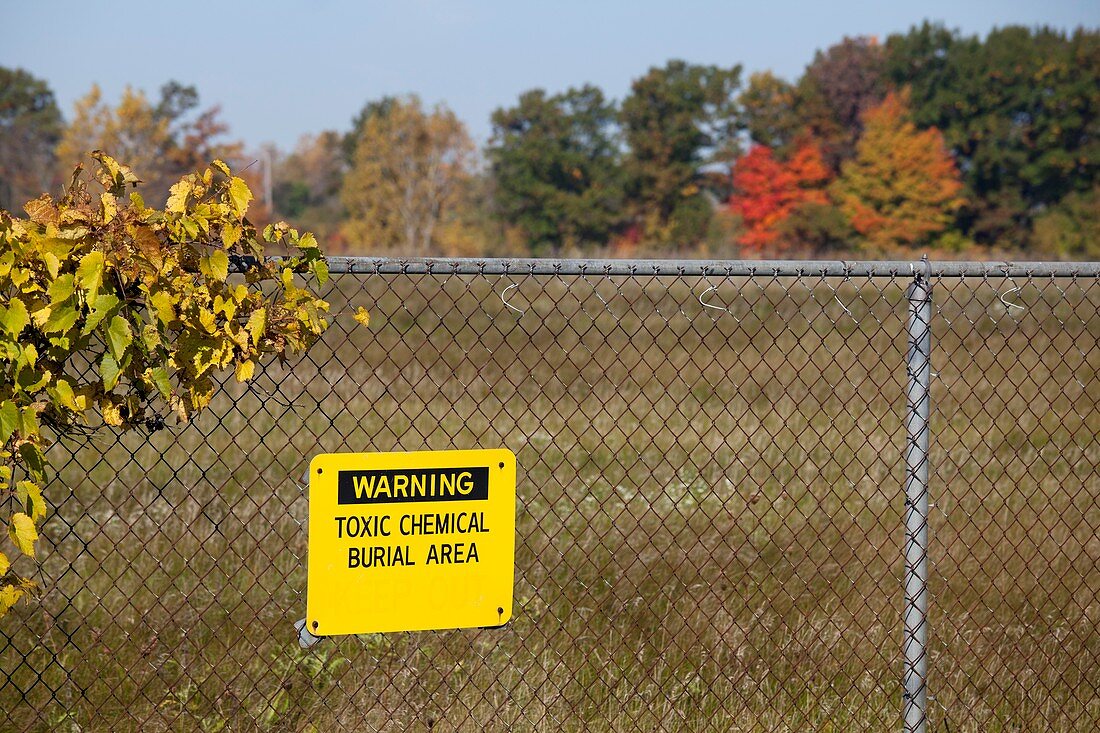 Toxic dump sign,USA