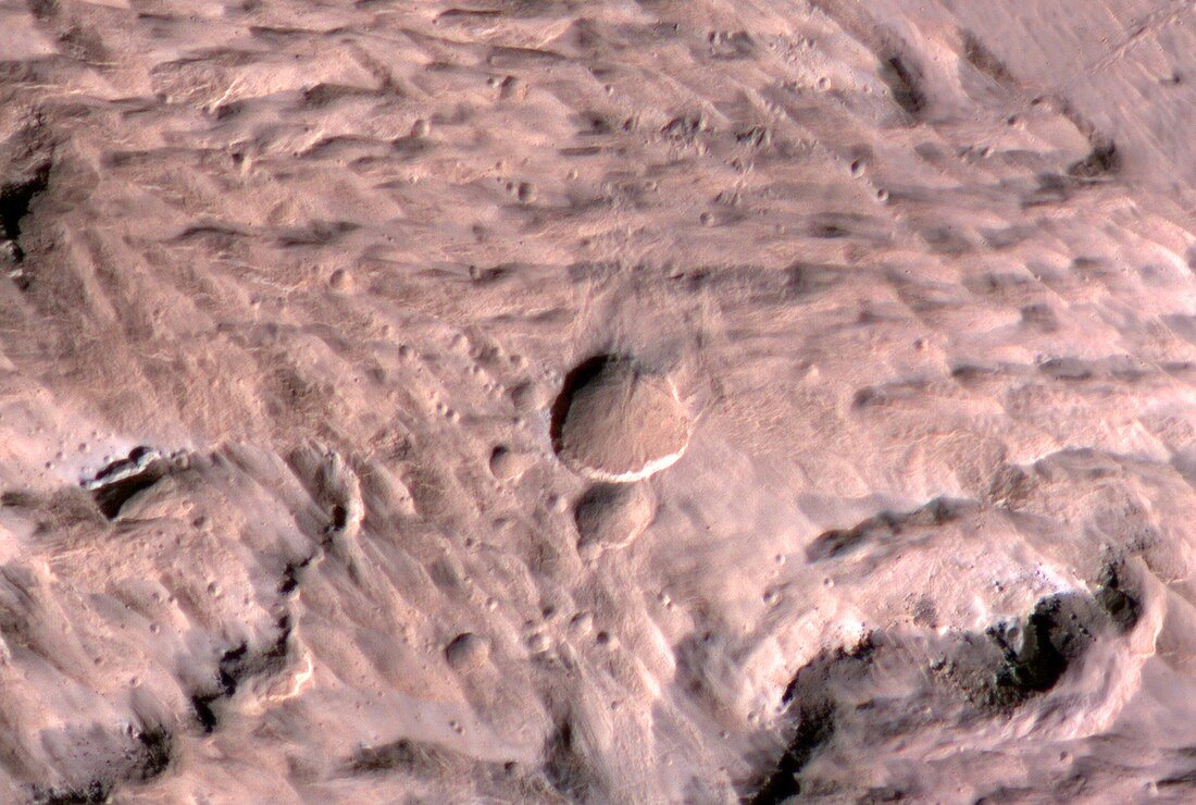 Impact craters on Mars,satellite image
