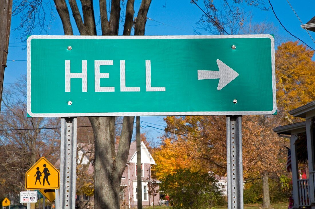 Sign to Hell,Michigan,USA
